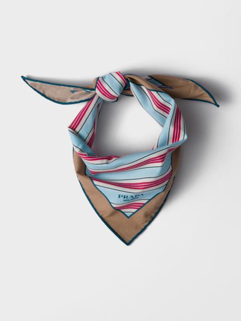 Prada Printed cotton twill scarf