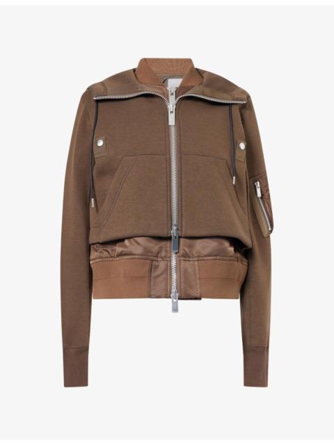 sacai Sponge Double-Layered Cotton-Blend Hoody