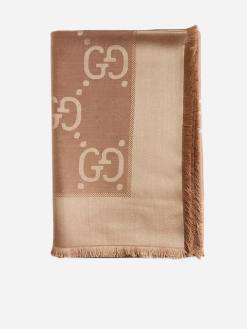 Jumbo GG wool and silk scarf