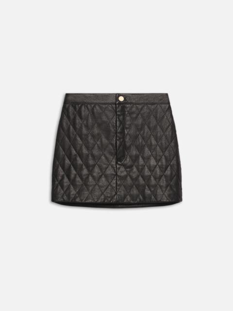 FRAME Quilted Leather Skirt in Black