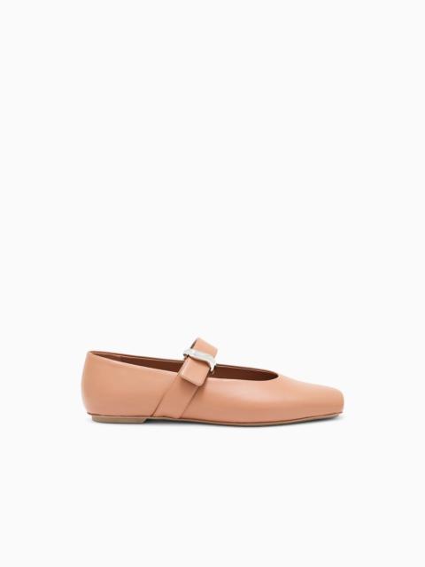 EMPORIO ARMANI NAPPA-LEATHER BALLERINAS