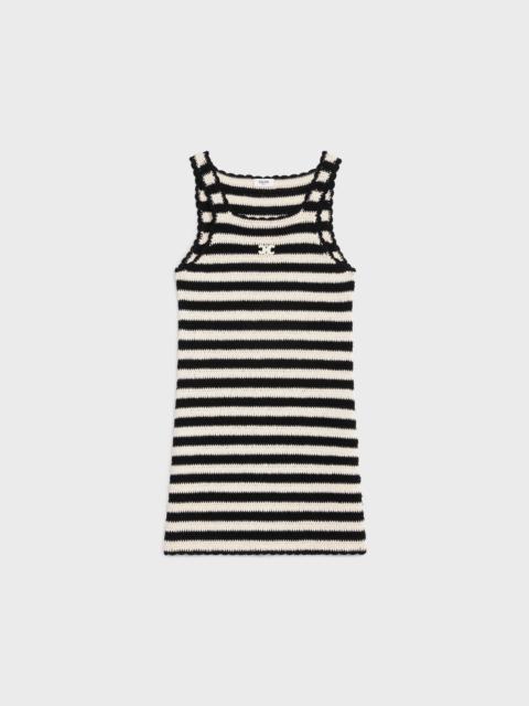 CELINE triomphe striped mini dress in crocheted cotton