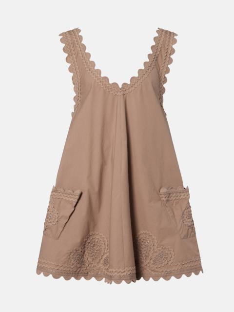 juliet dunn Embroidered cotton minidress