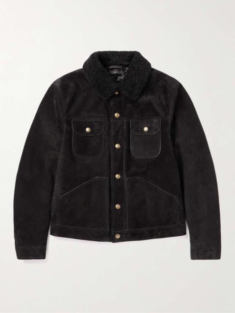 TOM FORD Shearling-Trimmed Suede Trucker Jacket