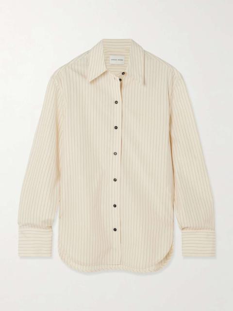 Loulou de Saison Alim pinstriped cotton-poplin shirt Ivory