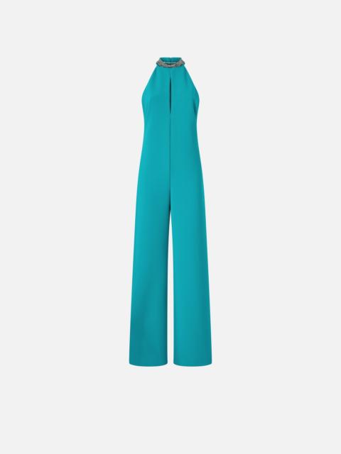 PINKO LONG PLAYSUIT WITH HALTERNECK AND JEWEL DECORATION