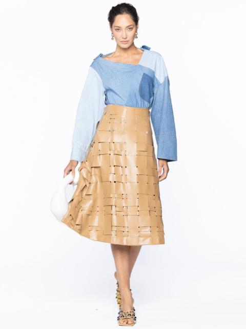 A.W.A.K.E. MODE Weaved Eco Vegan Leather Skirt