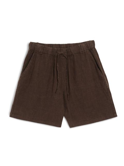 Bather Espresso Linen Leisure Short