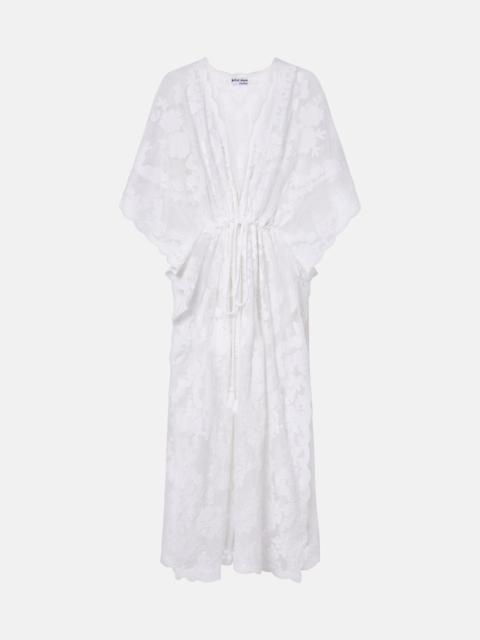 juliet dunn Embroidered sheer cotton kaftan
