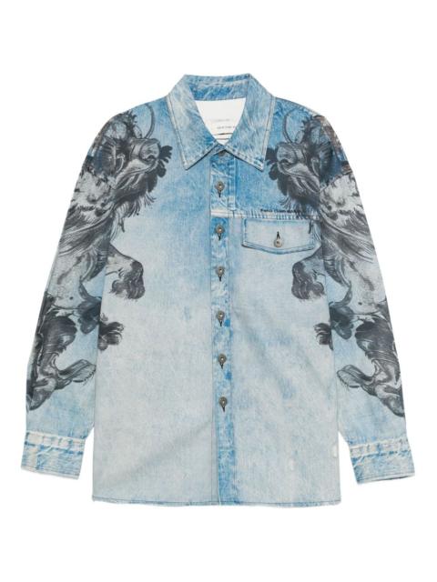 FENG CHEN WANG graphic pocketed shirt