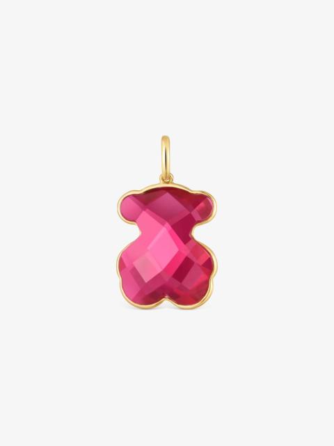 TOUS 14K solid gold and lab-grown ruby bear Pendant Icon Color LGG