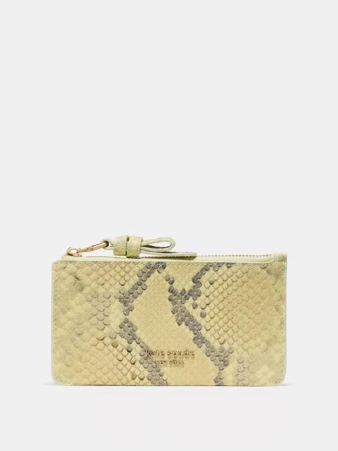 kate spade Loop Snake Embossed Zip Card Case