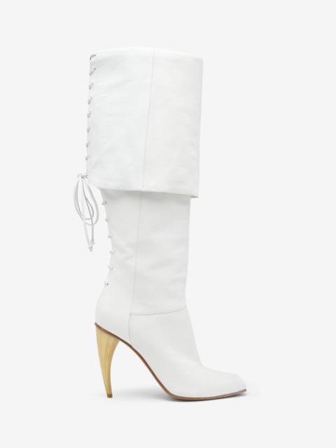 Alexander McQueen Horn Heel Knee-High Boot