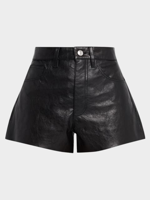 RE/DONE Leather A-Line Shorts