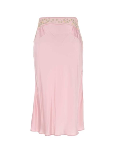 Prada Pink Satin Skirt Rosa Exterior: Silk Gonne