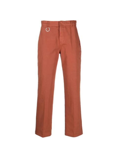 cotton straight-leg trousers