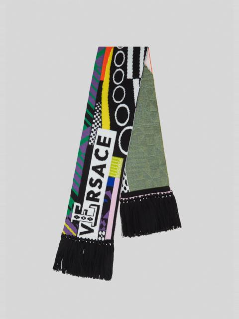 VERSACE Pop Temple Wool Jacquard Scarf