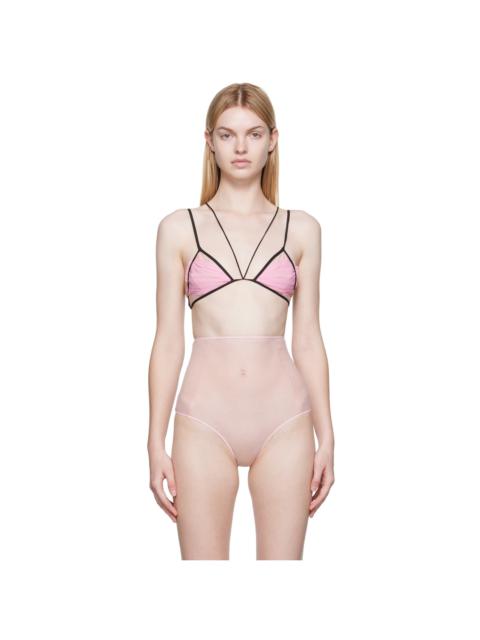 NENSI DOJAKA Pink stretch chiffon bra | gebnegozionline