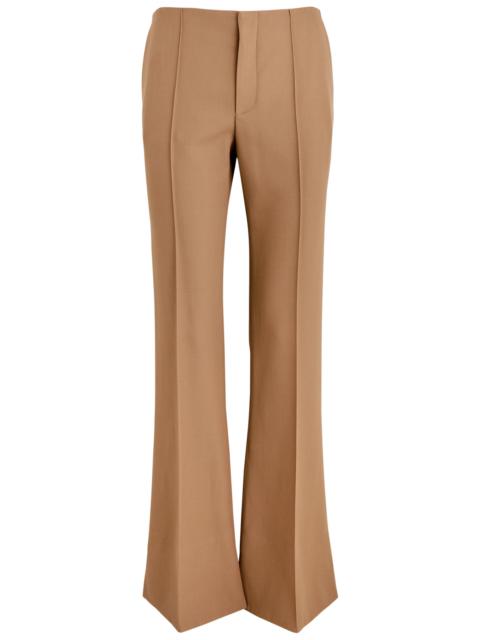 Flared-leg wool trousers