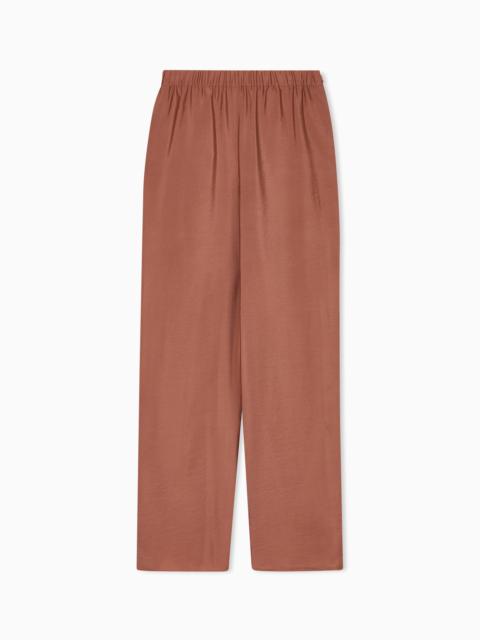 EMPORIO ARMANI ICON MODAL MUSLIN ELASTICATED-WAIST TROUSERS