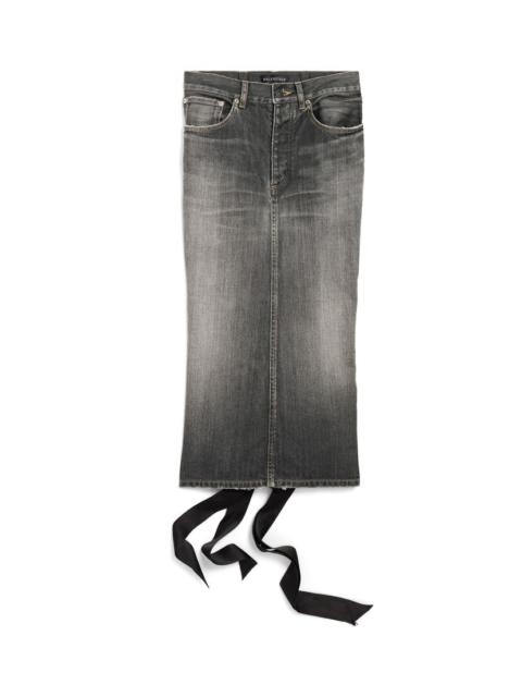 BALENCIAGA Women's Lace-up Skirt in Dark Grey