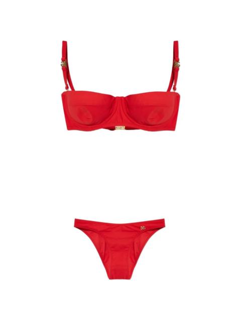 Dolce & Gabbana logo-plaque bikini