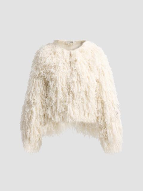 FRAME Women's The Fringe Sweater Jacket - Ecru