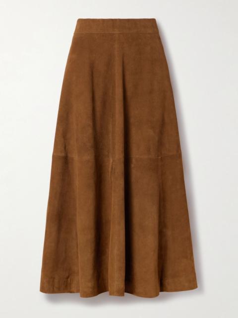 RÓHE Suede midi skirt Camel