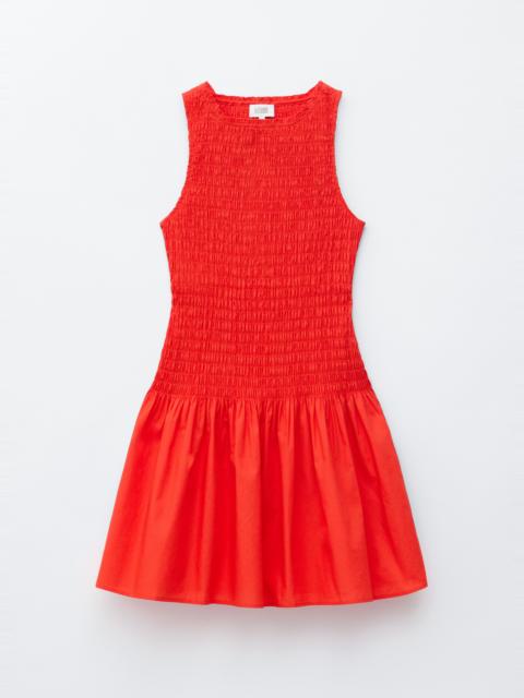 & Other Stories Smocked Cotton Poplin Mini Dress