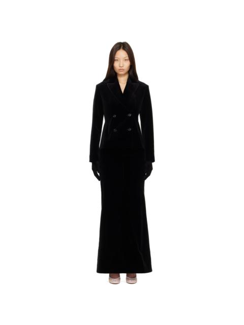 Alaïa Black Cotton Velvet Double Breasted Jacket