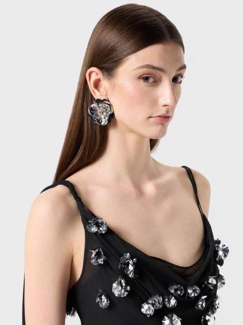 Blumarine FLOWER METAL DANGLE EARRINGS