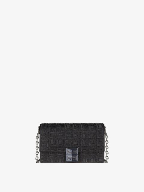 Givenchy SMALL 4G BAG IN SATIN WITH 4G STUDS, STRASS AND CHAIN