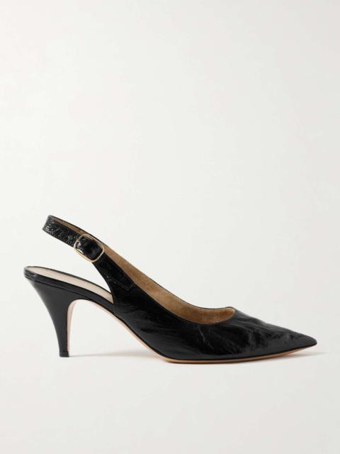 KHAITE River crinkled-leather slingback pumps