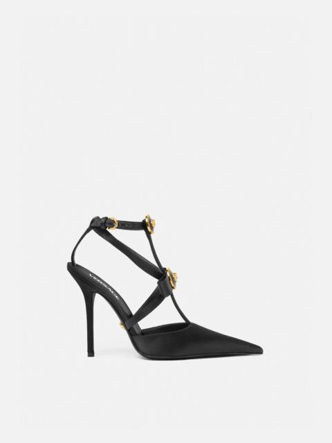 VERSACE Gianni Ribbon Cage Satin Pumps 110 mm