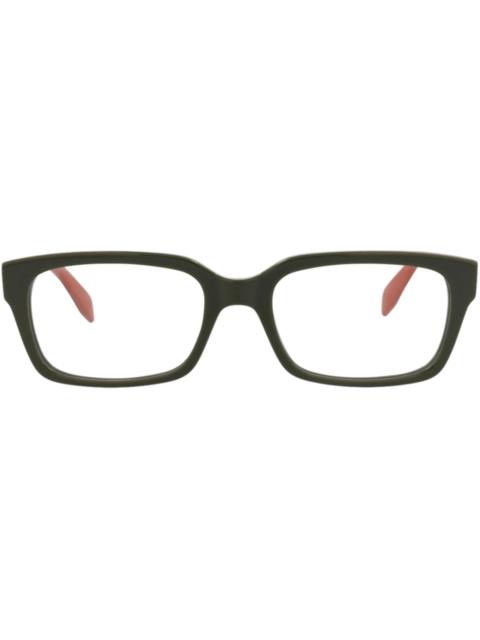 Alexander McQueen Alexander McQueen Square-Frame Acetate Optical Frames Green Green Transparent (AM0345O-30011496-004)