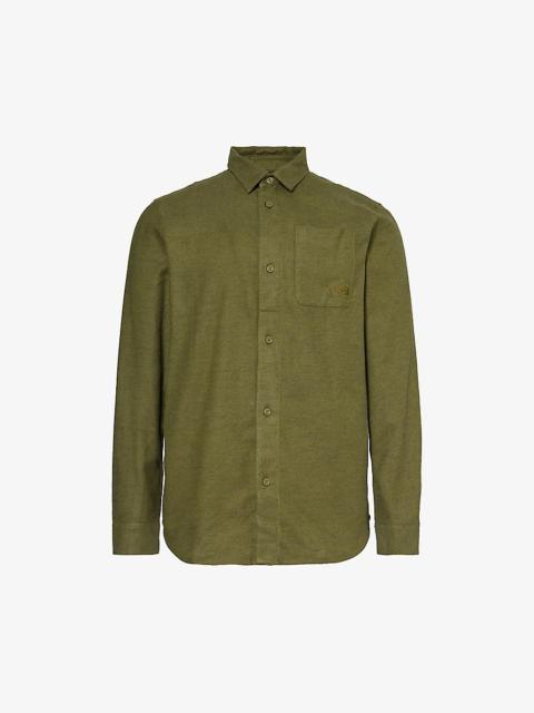 Patch-pocket brushed-texture cotton shirt