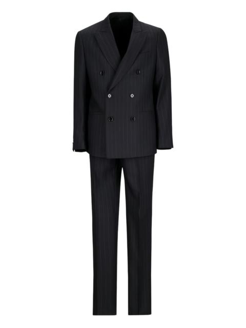 LARDINI pinstripe double-breasted suit