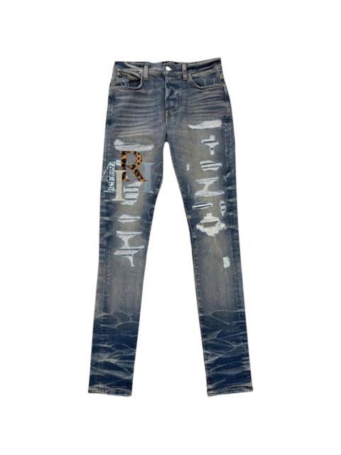 AMIRI leather logo jeans
