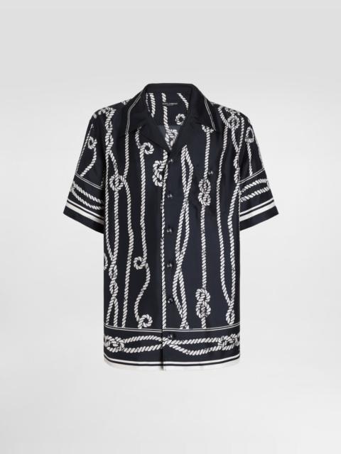Dolce & Gabbana Marina-print silk twill hawaii shirt