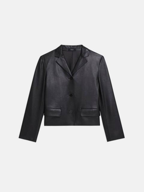 Theory Cropped Jacket in Leather