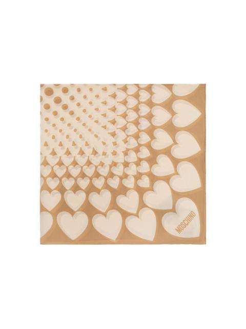 Moschino heart-print silk scarf