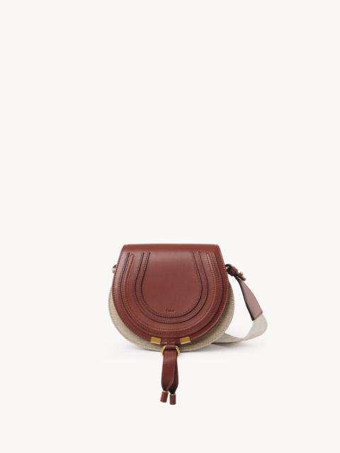 SMALL MARCIE SADDLE BAG IN LINEN & SMOOTH LEATHER