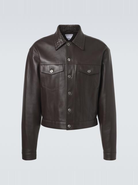 Bottega Veneta Crocodile-Effect Leather Jacket - 771487V3EH02232