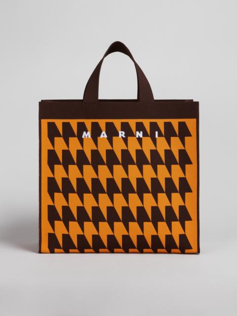Marni HOUNDSTOOTH JACQUARD SHOPPING BAG