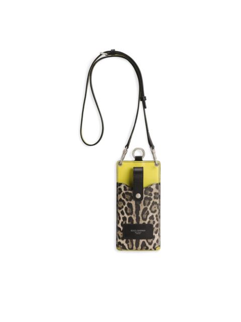 Dolce & Gabbana leopard-print phone holder