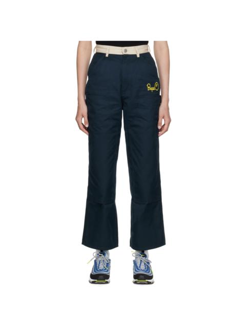 A BATHING APE® Navy Painter Trousers