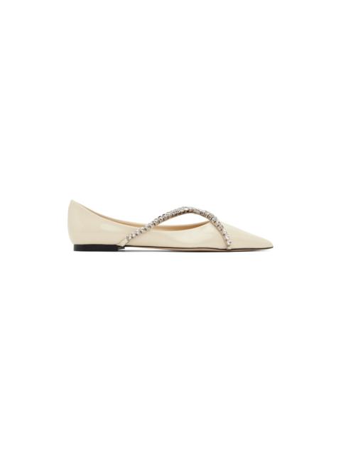 JIMMY CHOO Off-White Genevi Ballerina Flats