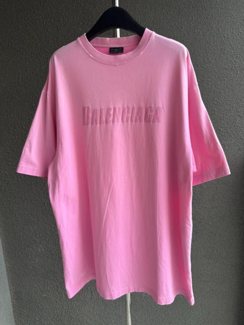 BALENCIAGA Balenciaga Distressed Letter Short Sleeve T-Shirt