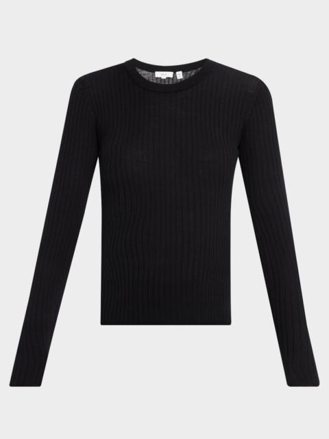 A.L.C. Kyle Ribbed Wool Long-Sleeve Top