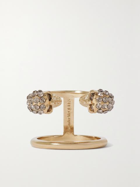 Alexander McQueen Gold-tone Crystal Ring